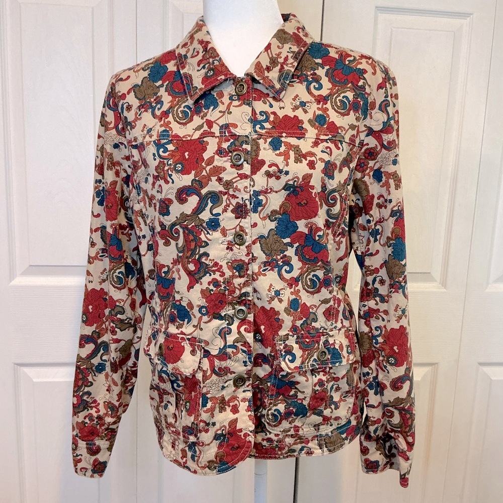 🌹🌹🌹 Charter Club Floral Cotton Jacket - Size Large